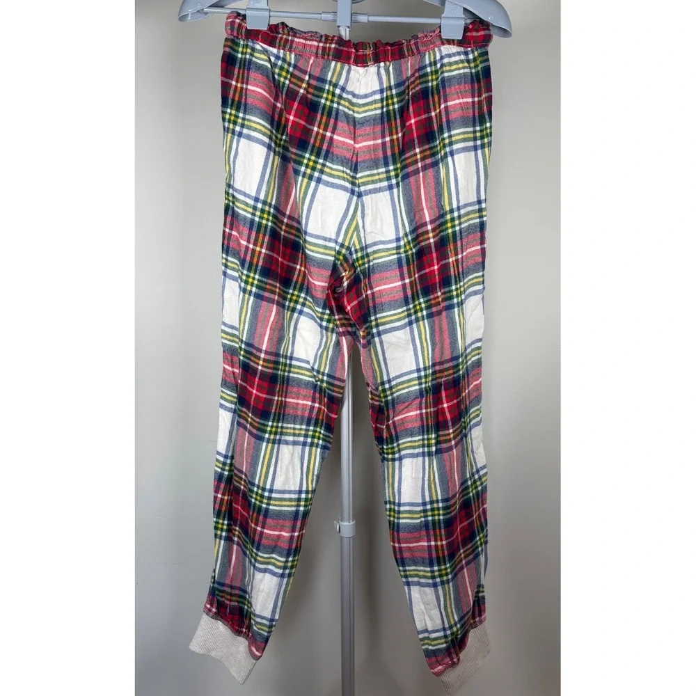 Aerie Womens Plaid Flannel Pajama Pants Joggers Red Green M Long 8812273099